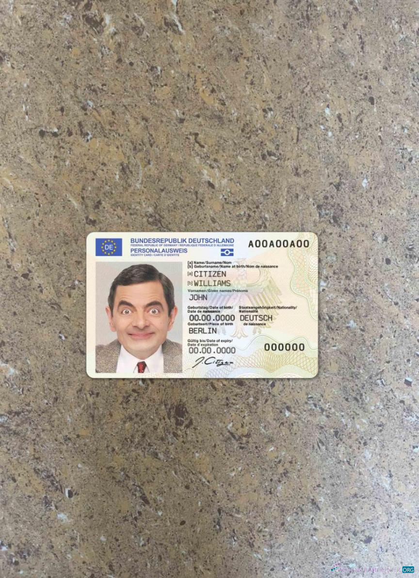 Download Germany ID template (2021 – present) photolook FRONT Photoshop template